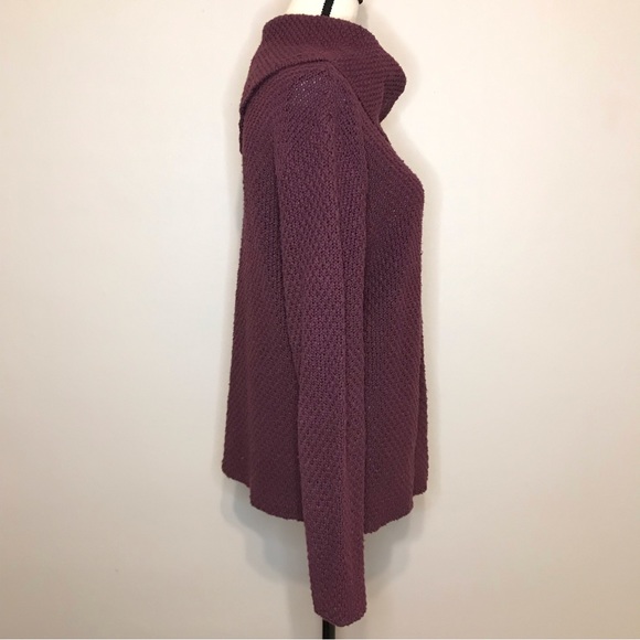 {SOLD} Gorgeous Coldwater Creek Cowl Neck Turtleneck Knit Sweater Leaves Buttons - Picture 14 of 15